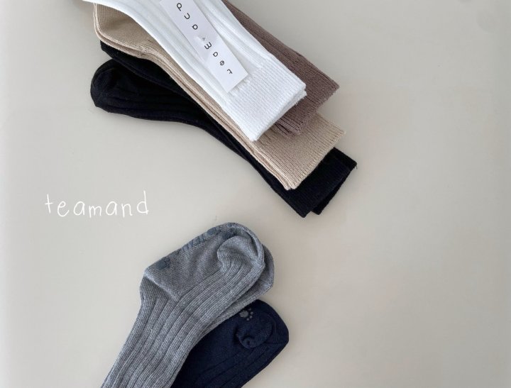 Teamand - Korean Children Fashion - #kidzfashiontrend - Plain Ribbed Genie Socks