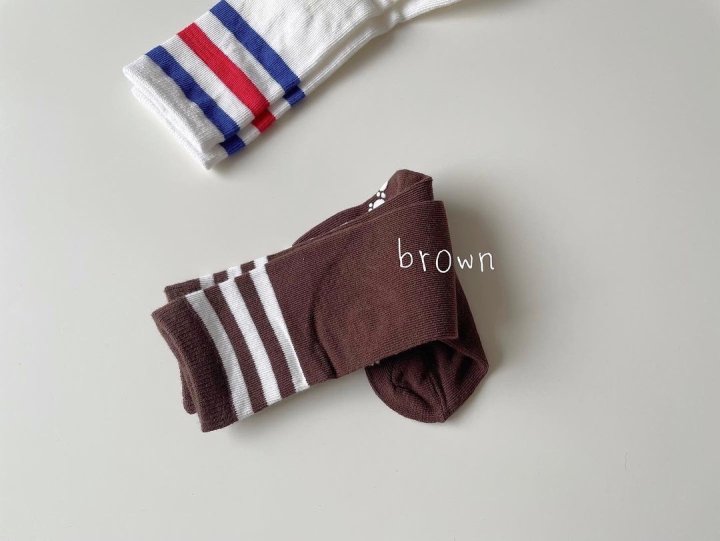Teamand - Korean Children Fashion - #magicofchildhood - Three Stripe Knee Socks - 9