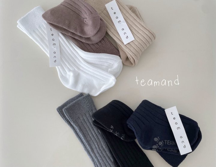 Teamand - Korean Children Fashion - #toddlerclothing - Plain Ribbed Genie Socks - 8