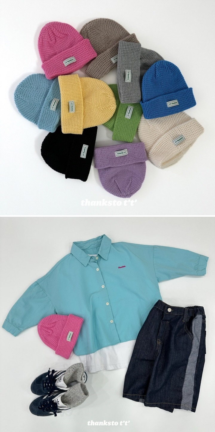 Thanksto TT - Korean Children Fashion - #childofig - Waffle Beanie - 2