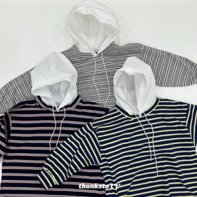 Thanksto TT - Korean Children Fashion - #littlefashionista - Stripe Hoodie