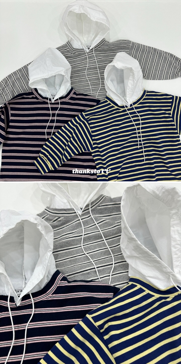 Thanksto TT - Korean Children Fashion - #magicofchildhood - Stripe Hoodie - 2