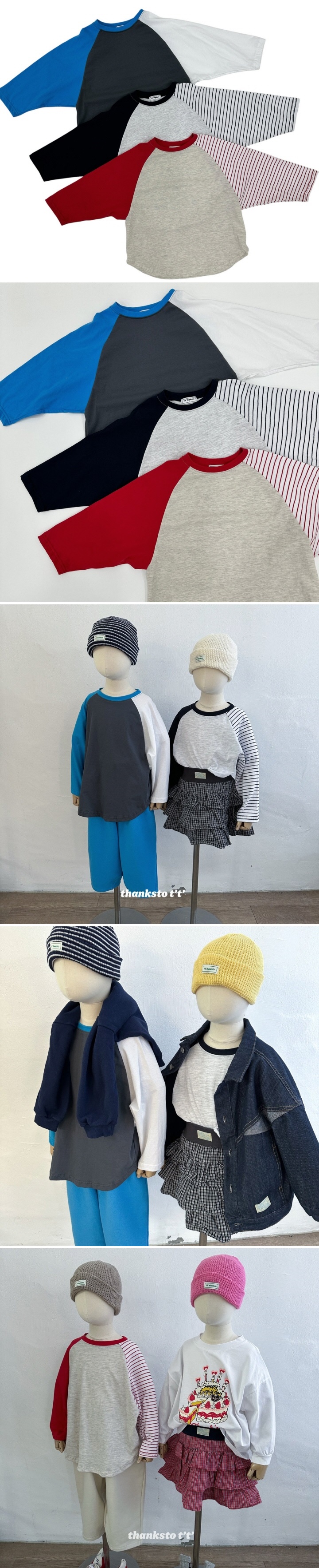 Thanksto TT - Korean Children Fashion - #prettylittlegirls - Raglan Tee (Junior) - 2