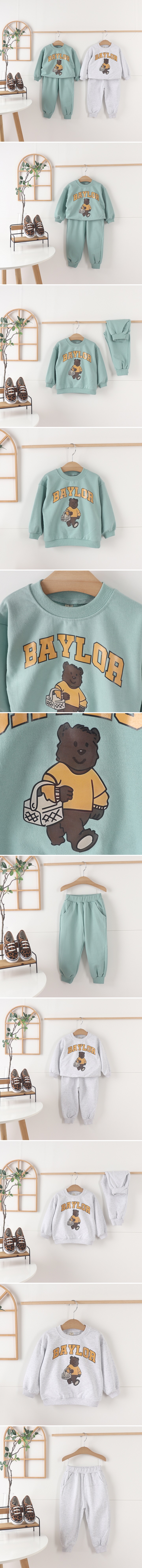 Tony - Korean Children Fashion - #childrensboutique - Picnic Bear Top Bottom Set