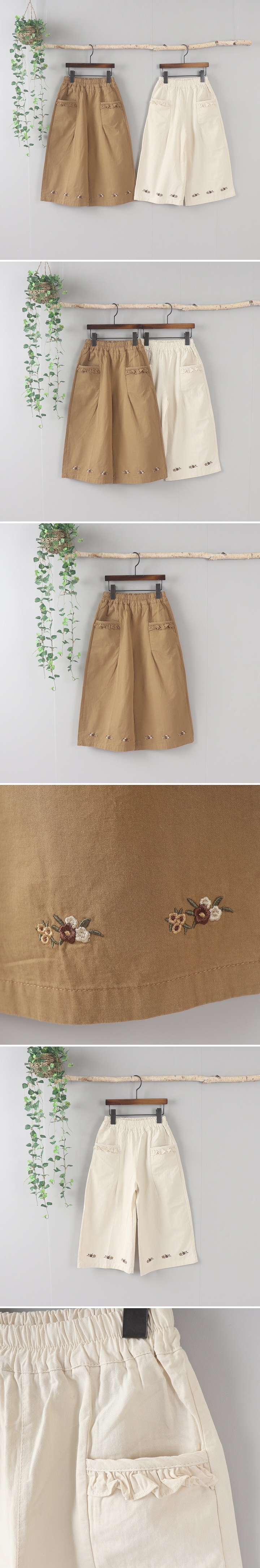 Tony - Korean Children Fashion - #childrensboutique - Embroidery Long Wide Pants