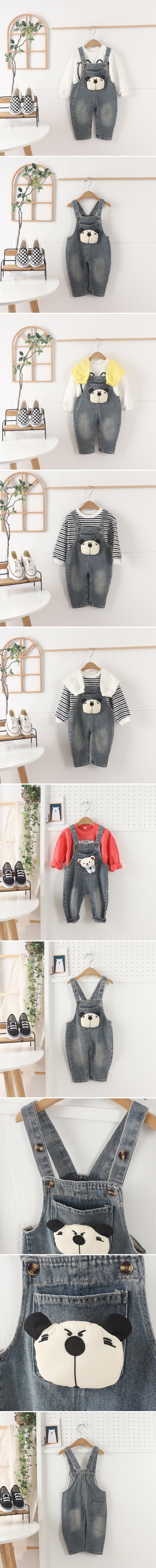 Tony - Korean Children Fashion - #kidsshorts - Bear Suspender Pants