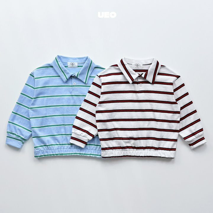 U Eo - Korean Children Fashion - #Kfashion4kids - Stripe Banding Collar Tee