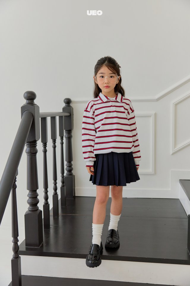 U Eo - Korean Children Fashion - #discoveringself - Stripe Banding Collar Tee - 10