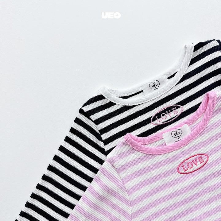 U Eo - Korean Children Fashion - #designkidswear - Love Stripe Tee - 4