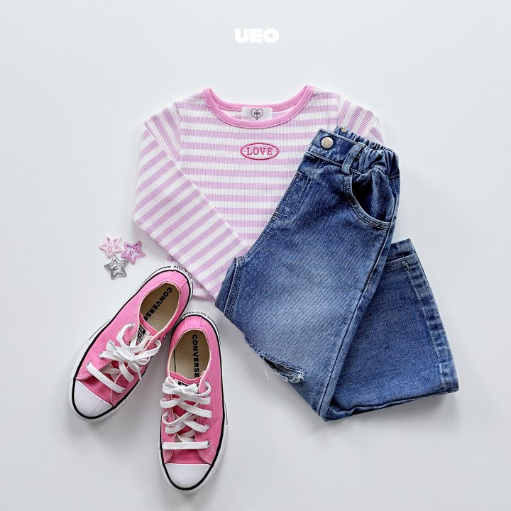 U Eo - Korean Children Fashion - #fashionkids - Love Stripe Tee - 5