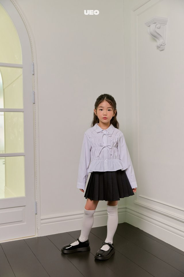 U Eo - Korean Children Fashion - #kidsshorts - Shirring Ribbon Blouse - 11