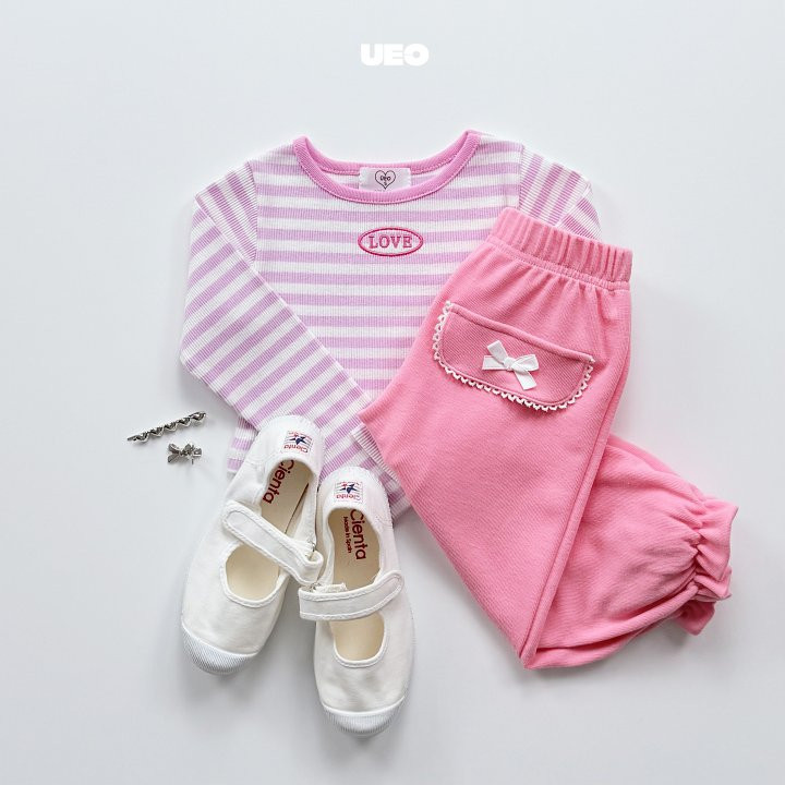U Eo - Korean Children Fashion - #kidsshorts - Love Stripe Tee - 6