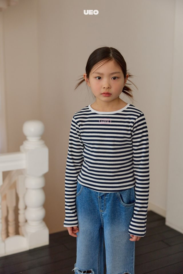 U Eo - Korean Children Fashion - #kidzfashiontrend - Love Stripe Tee - 8
