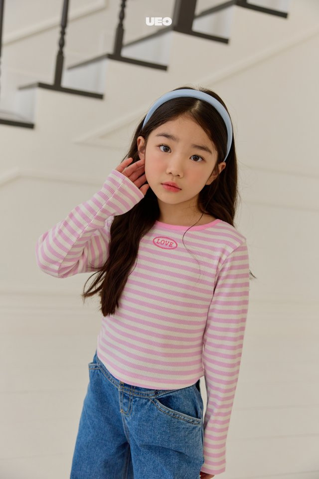 U Eo - Korean Children Fashion - #littlefashionista - Love Stripe Tee - 10