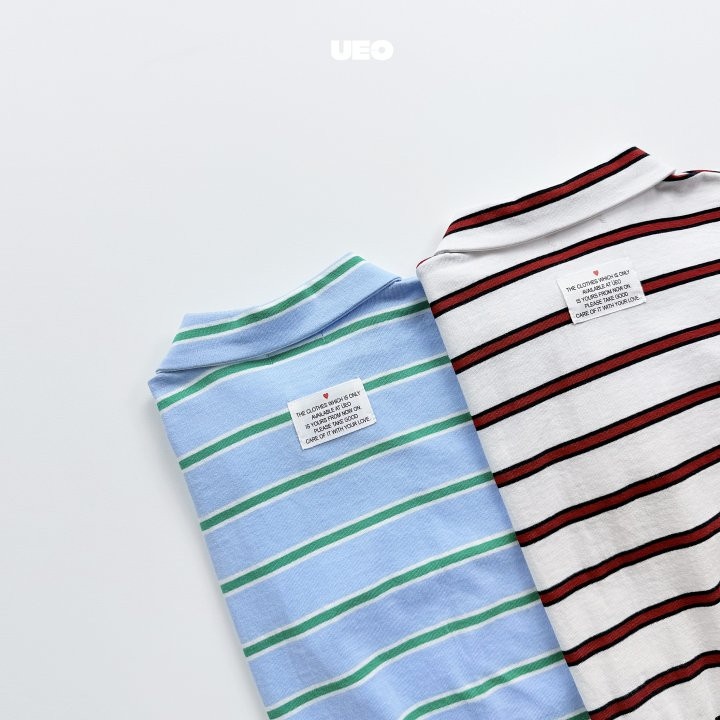 U Eo - Korean Children Fashion - #prettylittlegirls - Stripe Banding Collar Tee - 5
