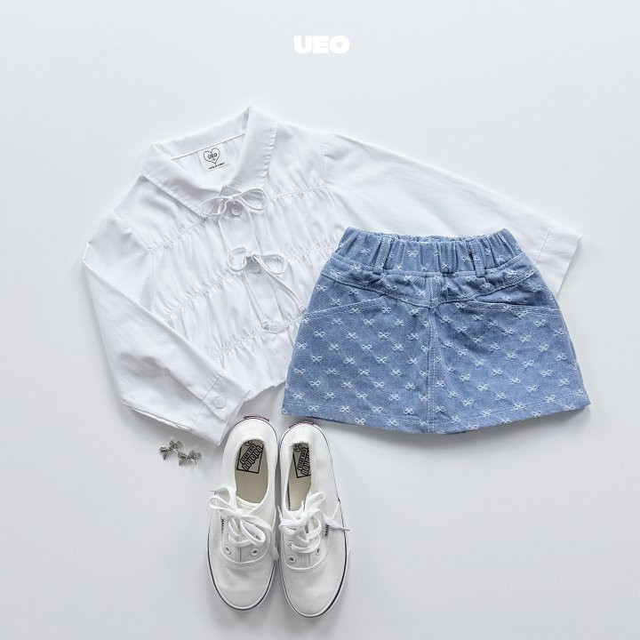 U Eo - Korean Children Fashion - #toddlerclothing - Ribbon Denim Skirt - 5