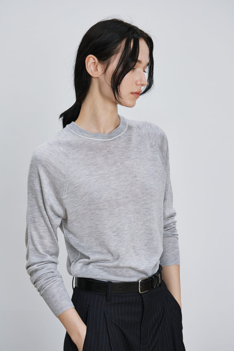 Understanding - Korean Women Fashion - #womensfashion - Two Tone Silky Round Knit Pullover - 4