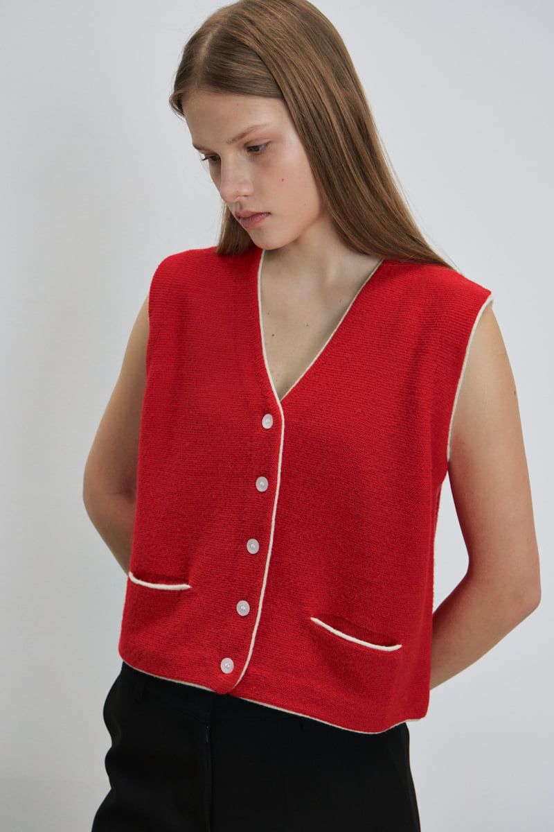 Understanding - Korean Women Fashion - #momslook - Two Tone Knit Vest - 5