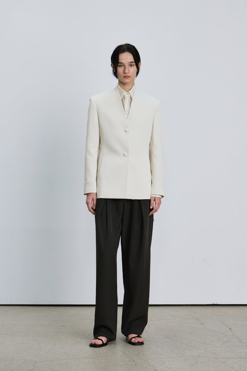 Understanding - Korean Women Fashion - #shopsmall - No Collar Jacket