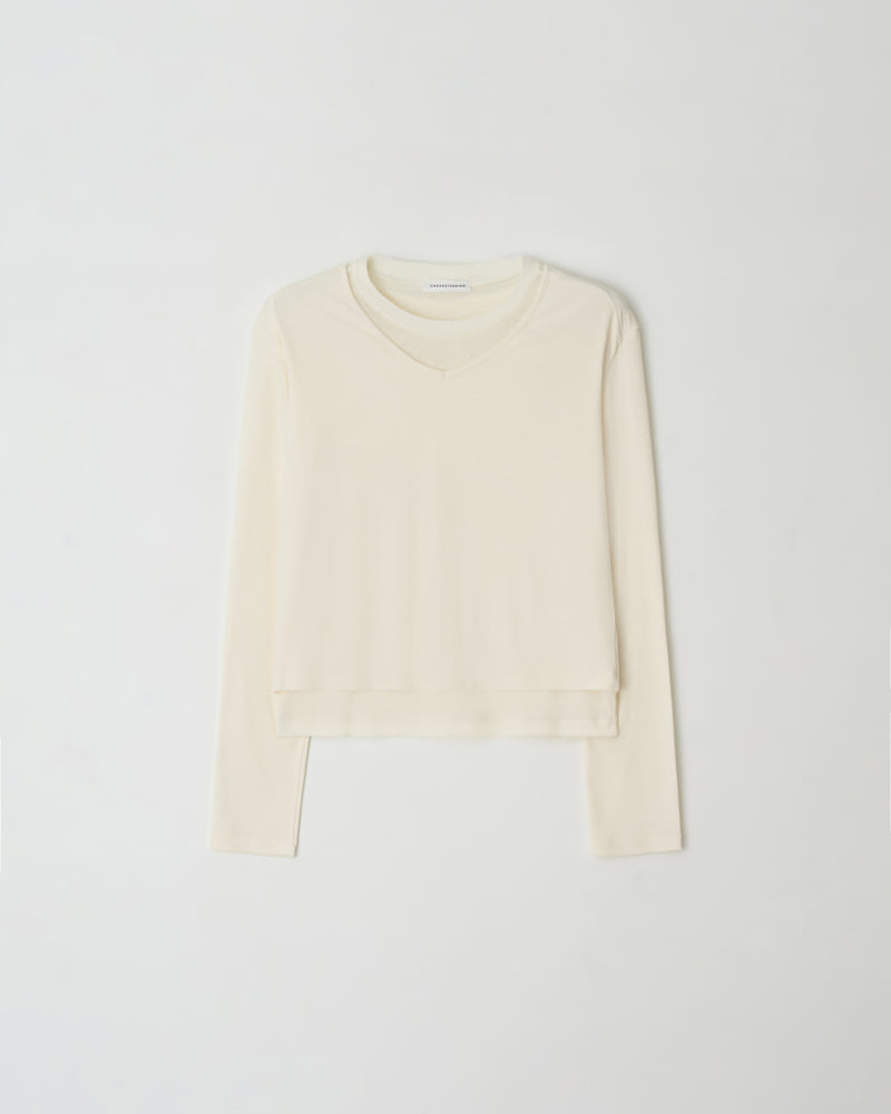 Understanding - Korean Women Fashion - #womensfashion - V-neck Layered Tee - 8