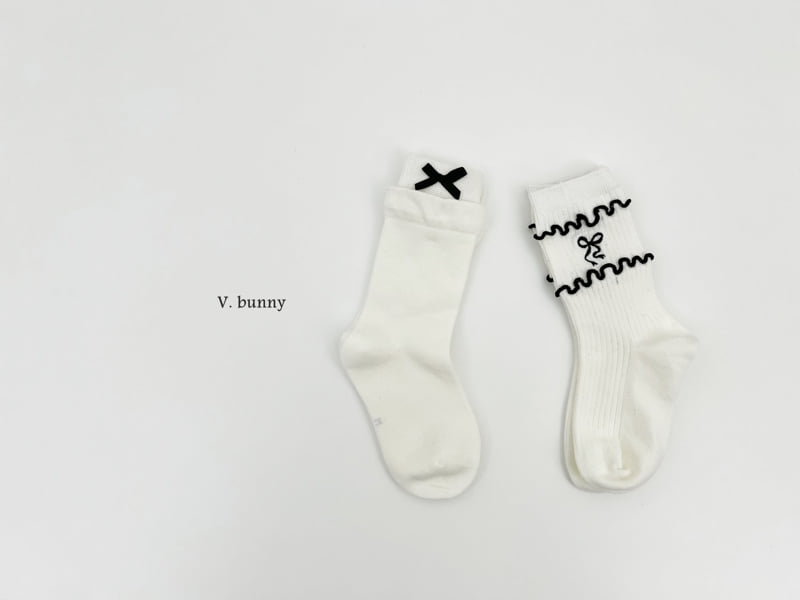 V Bunny - Korean Children Fashion - #Kfashion4kids - Layer Ribbon Socks Set - 8