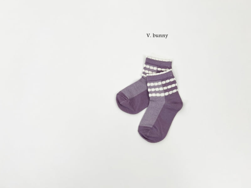 V Bunny - Korean Children Fashion - #Kfashion4kids - Purple Flower Sock Set - 5