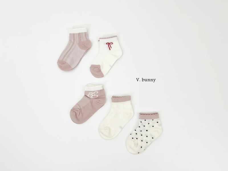 V Bunny - Korean Children Fashion - #Kfashion4kids - Red String Socks Set - 2