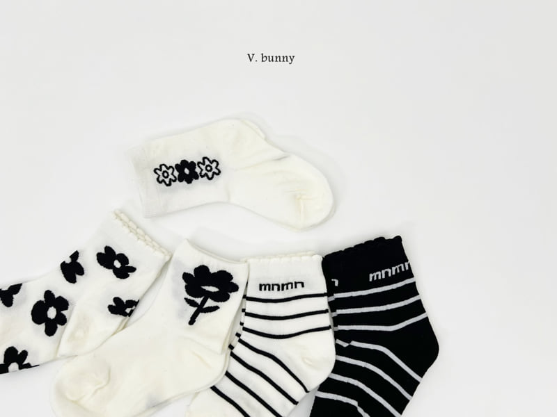V Bunny - Korean Children Fashion - #Kfashion4kids - String Flower Socks Set - 10