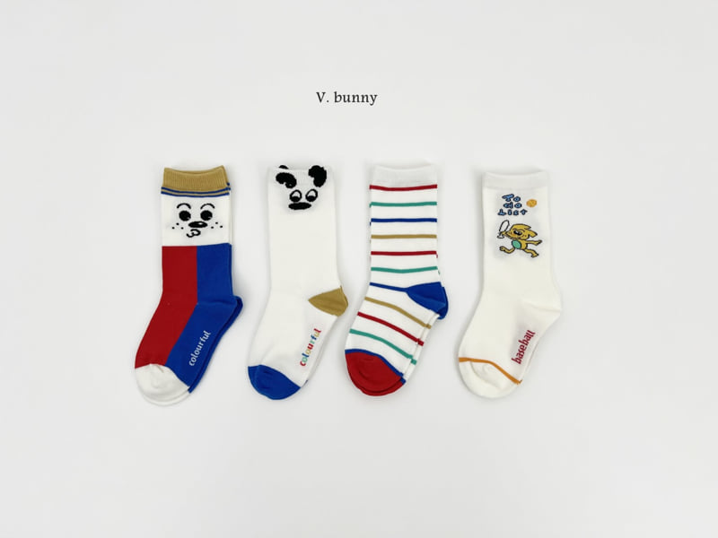 V Bunny - Korean Children Fashion - #childofig - To Do Socks Set