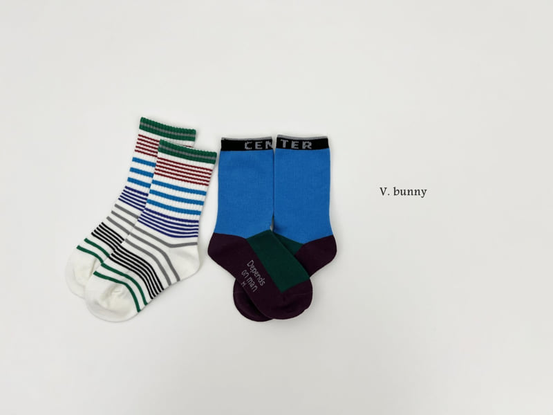 V Bunny - Korean Children Fashion - #childofig - Line R Socks Set - 7