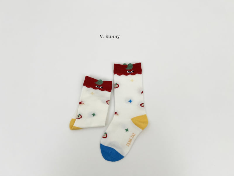 V Bunny - Korean Children Fashion - #childofig - Red Cats Socks Set - 6