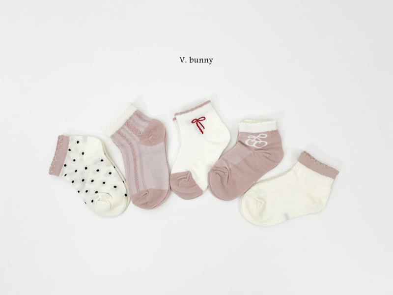 V Bunny - Korean Children Fashion - #childofig - Red String Socks Set - 10