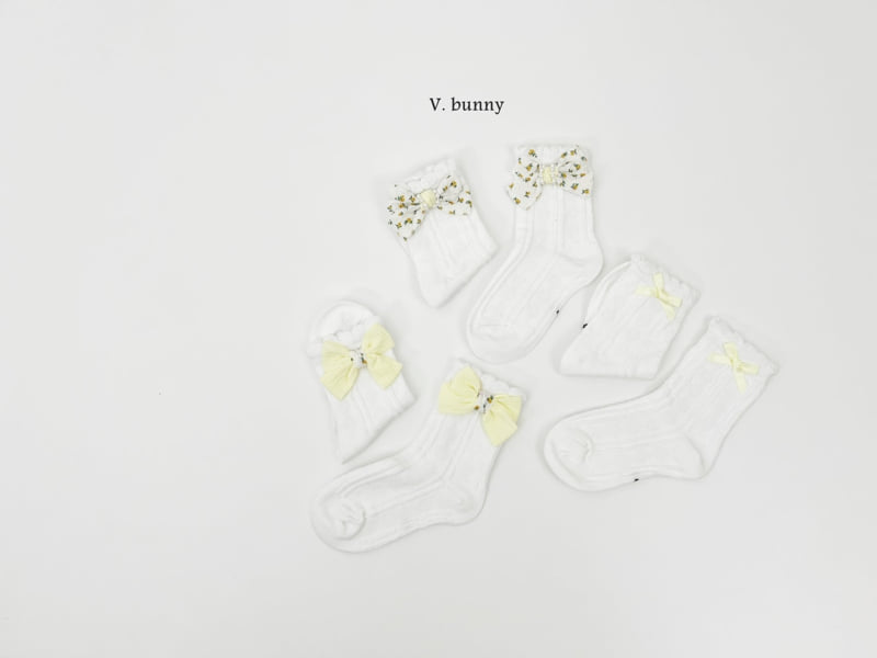 V Bunny - Korean Children Fashion - #childofig - Ribbon Ribbon Socks Set - 9