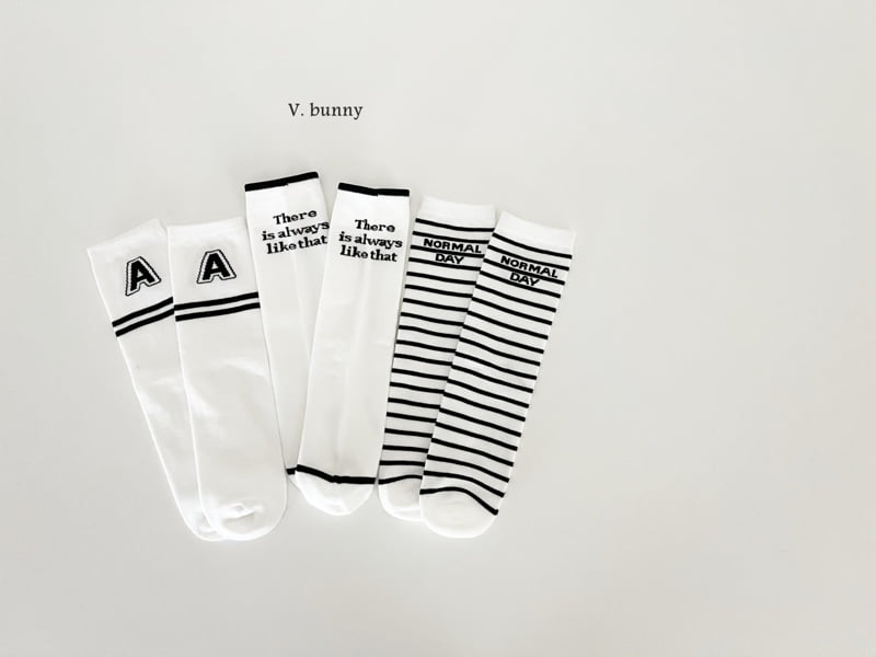 V Bunny - Korean Children Fashion - #childofig - Stripe A Sock Set - 11
