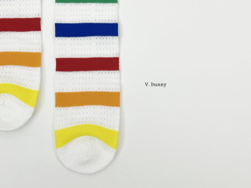 V Bunny - Korean Children Fashion - #childofig - Rainbow Polka Dots Socks Set - 8