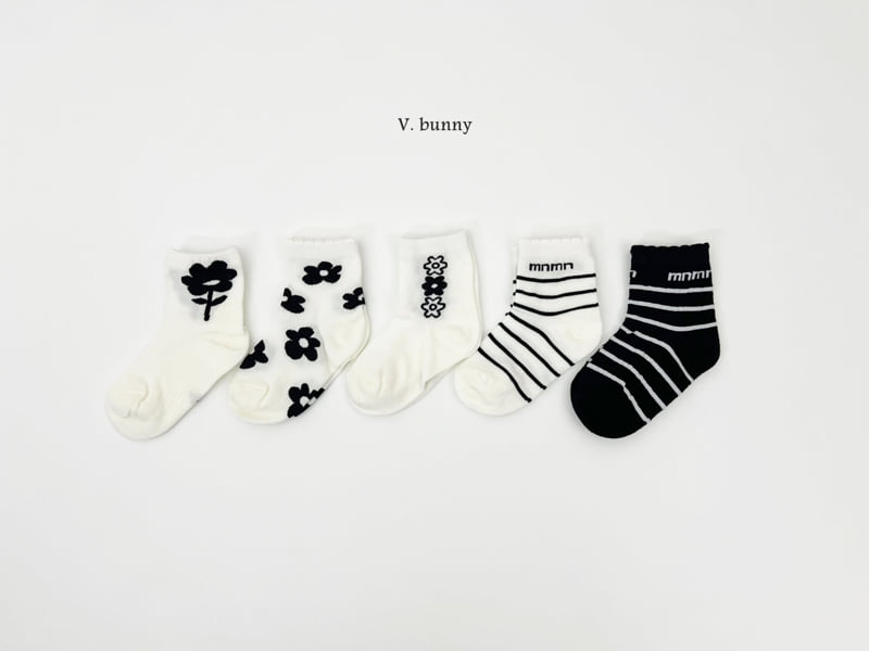V Bunny - Korean Children Fashion - #childofig - String Flower Socks Set
