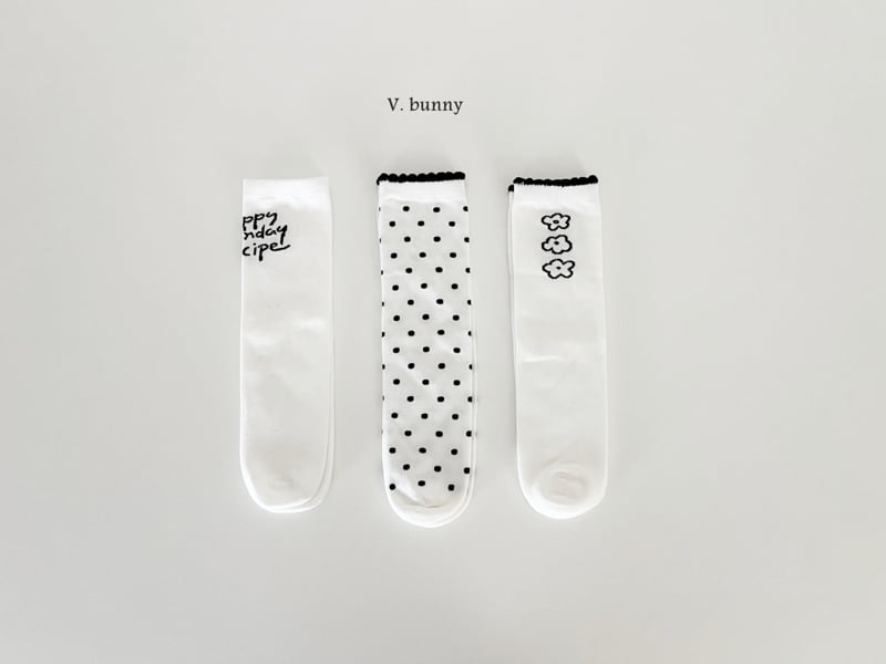V Bunny - Korean Children Fashion - #childofig - Hemp Flower Sock Set