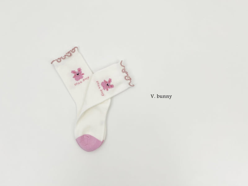 V Bunny - Korean Children Fashion - #childrensboutique - Bubble Rabbit Socks Set - 6