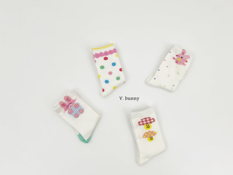 V Bunny - Korean Children Fashion - #childrensboutique - Mushroom Socks Set - 2