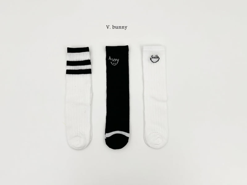 V Bunny - Korean Children Fashion - #childrensboutique - Happy Smile Socks Set (set of 3)