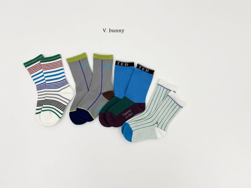 V Bunny - Korean Children Fashion - #childrensboutique - Line R Socks Set - 9