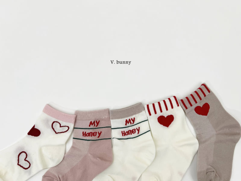 V Bunny - Korean Children Fashion - #childrensboutique - Honey Socks Set - 3