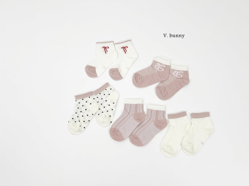 V Bunny - Korean Children Fashion - #childrensboutique - Red String Socks Set - 11