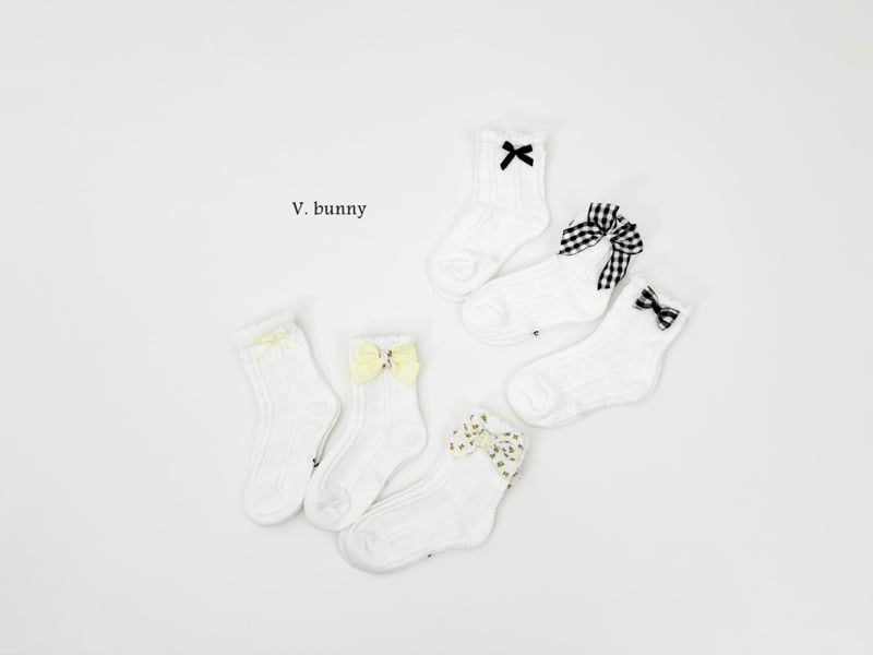 V Bunny - Korean Children Fashion - #childrensboutique - Ribbon Ribbon Socks Set - 10