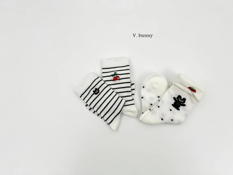 V Bunny - Korean Children Fashion - #designkidswear - Black Cat Socks Set - 8