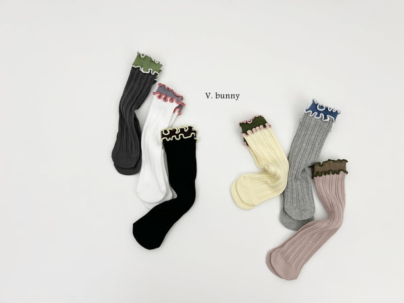 V Bunny - Korean Children Fashion - #designkidswear - Wave Socks Set