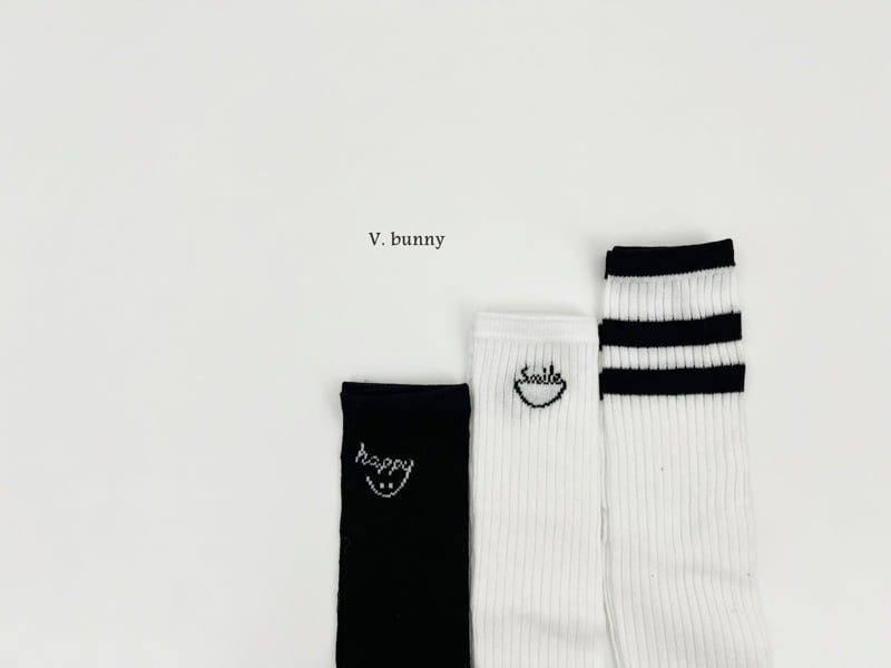 V Bunny - Korean Children Fashion - #designkidswear - Happy Smile Socks Set (set of 3) - 2