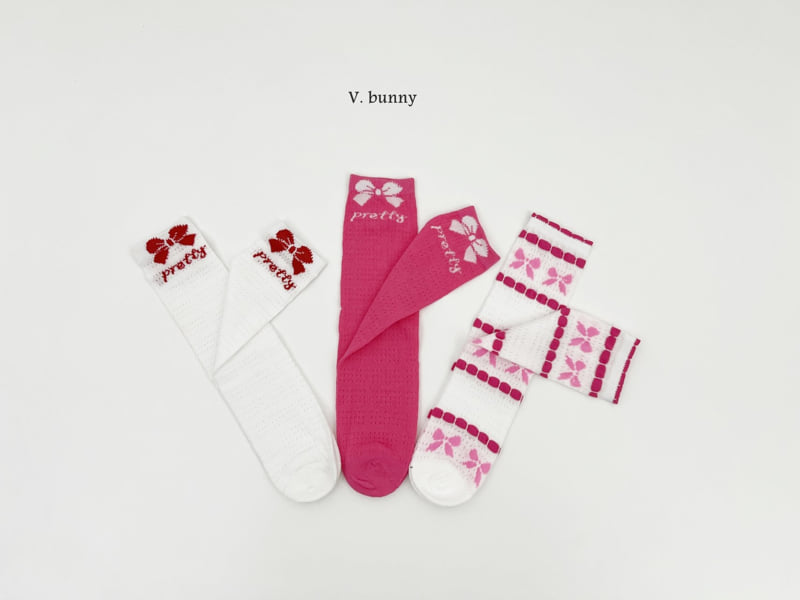 V Bunny - Korean Children Fashion - #designkidswear - Pretty Socks Set (set of 3)