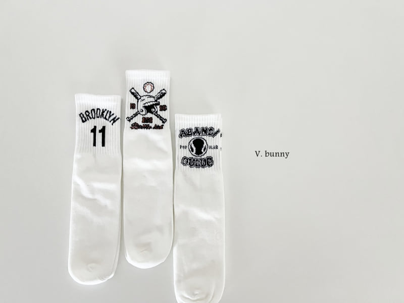 V Bunny - Korean Children Fashion - #designkidswear - Baseball Socks Set - 10