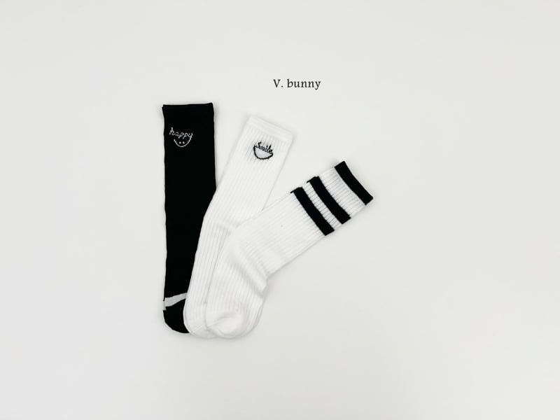 V Bunny - Korean Children Fashion - #discoveringself - Happy Smile Socks Set (set of 3) - 3